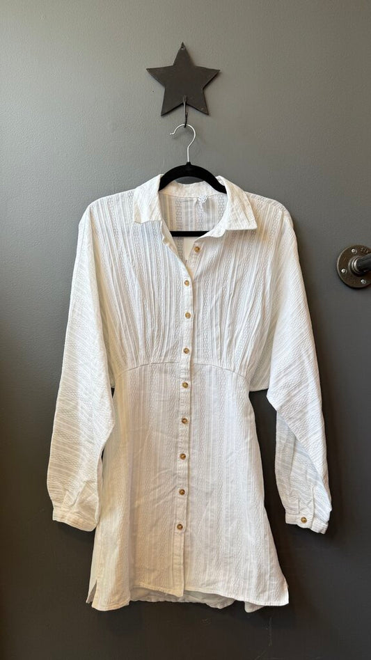 Embroidered Lace Mini Shirtdress