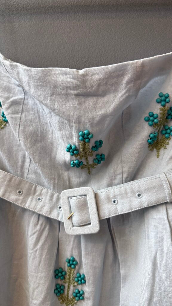 Beaded Embroidered Tiered Midi Dress