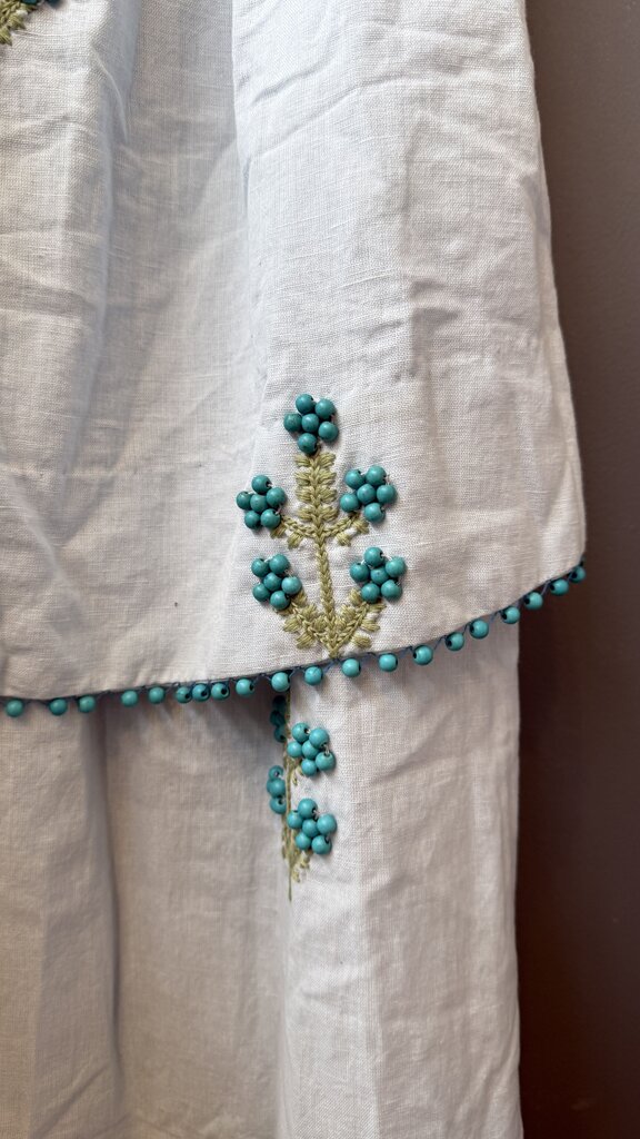 Beaded Embroidered Tiered Midi Dress