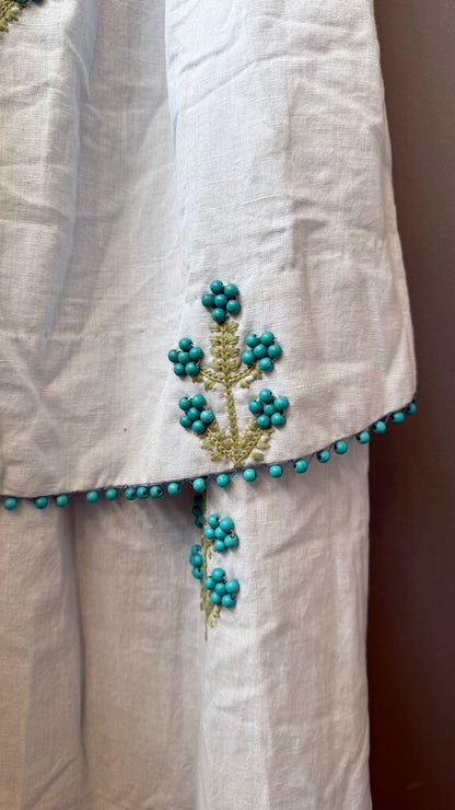 Beaded Embroidered Tiered Midi Dress