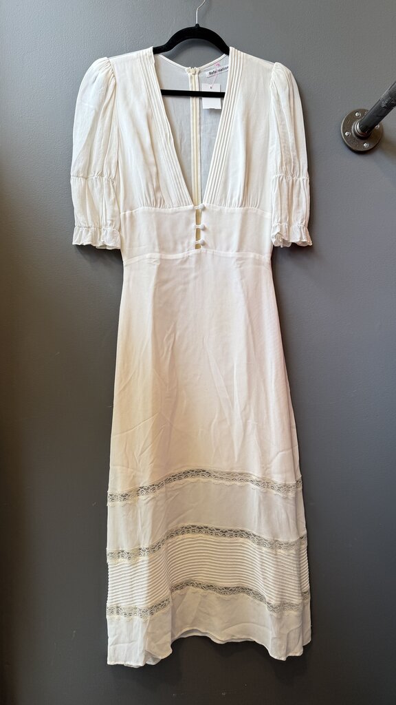 Lace Pintuck Maxi Gown Dress