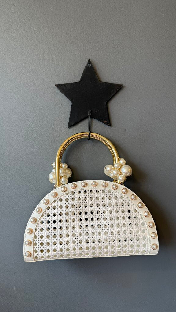 Pearl Cane Half Moon Bag