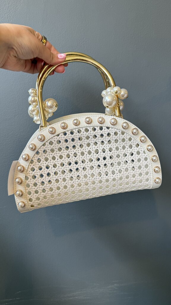 Pearl Cane Half Moon Bag