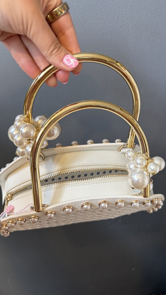 Pearl Cane Half Moon Bag