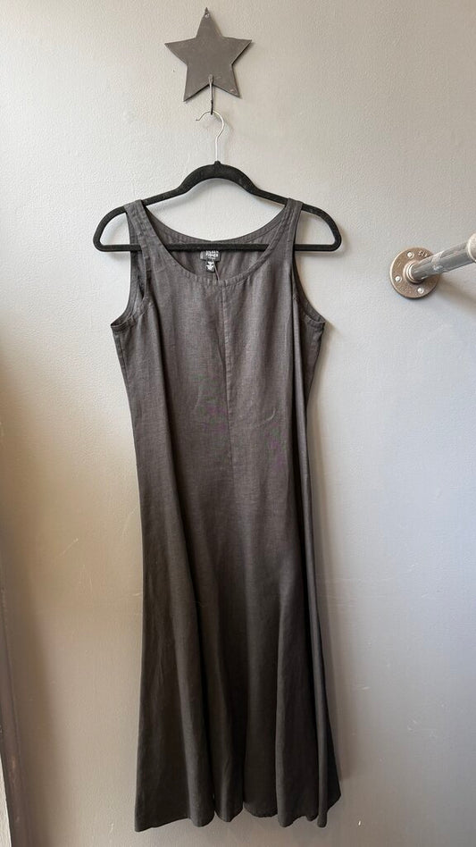Petite Linen Kick Hem Midi Dress