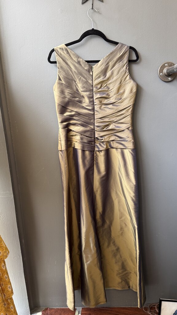 Metallic Ruched Maxi Gown Dress