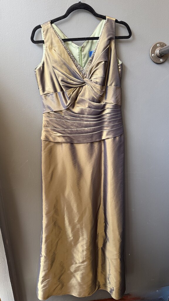 Metallic Ruched Maxi Gown Dress
