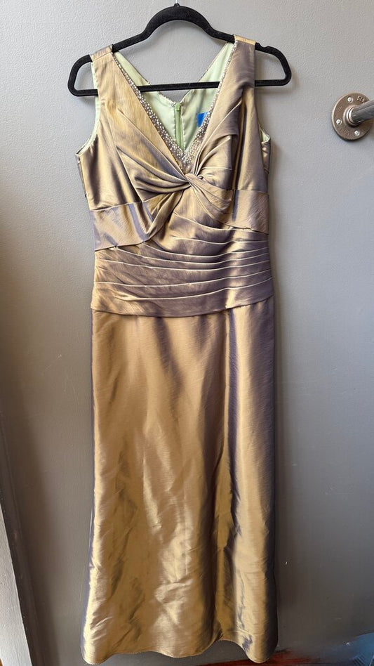 Metallic Ruched Maxi Gown Dress