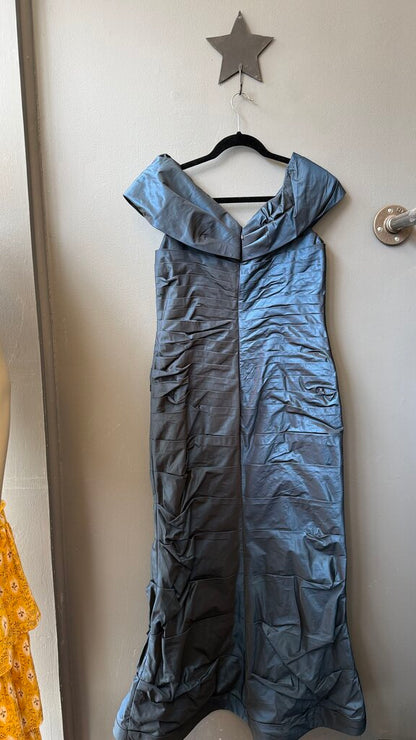 Ruched Off the Shoulder Maxi Gown Dress