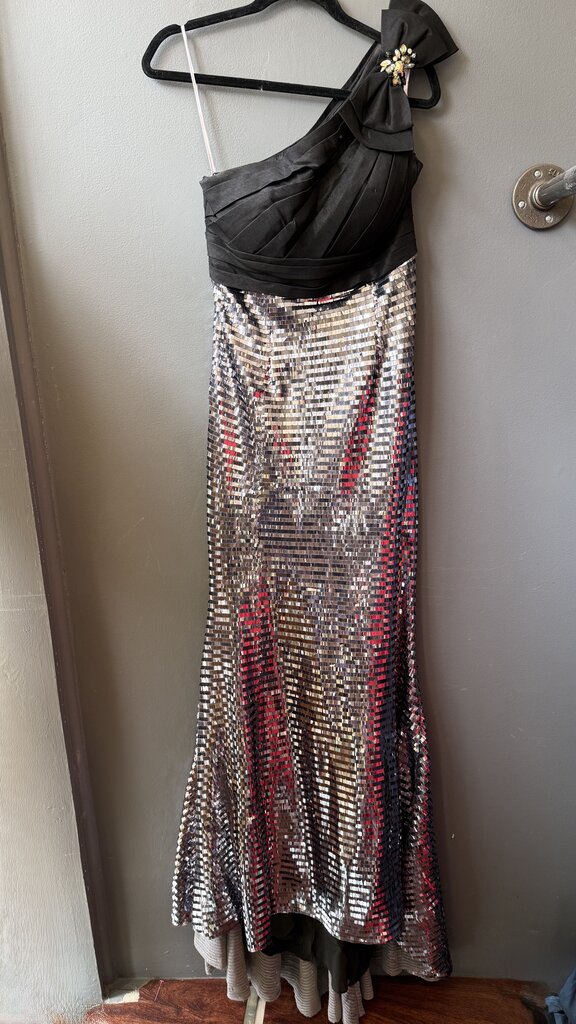 Sequin One Shoulder Maxi Gown Dress