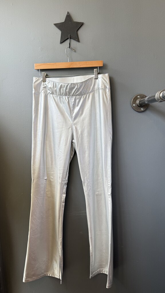 Metallic Flare Pull On Pants