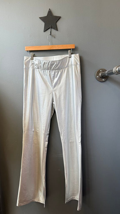 Metallic Flare Pull On Pants