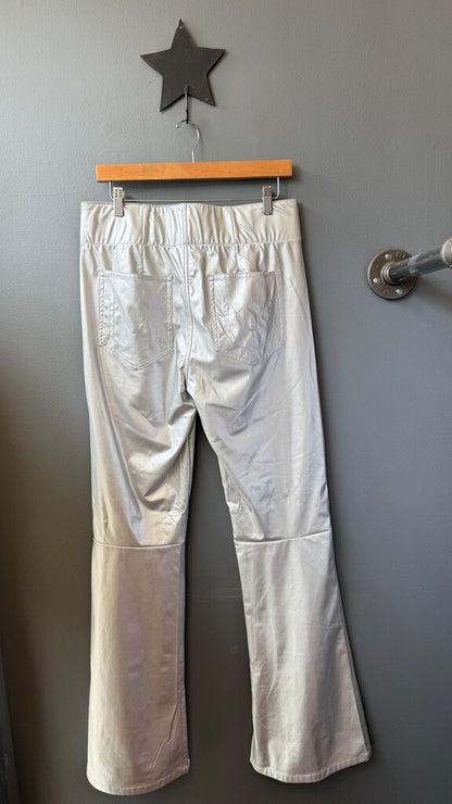 Metallic Flare Pull On Pants