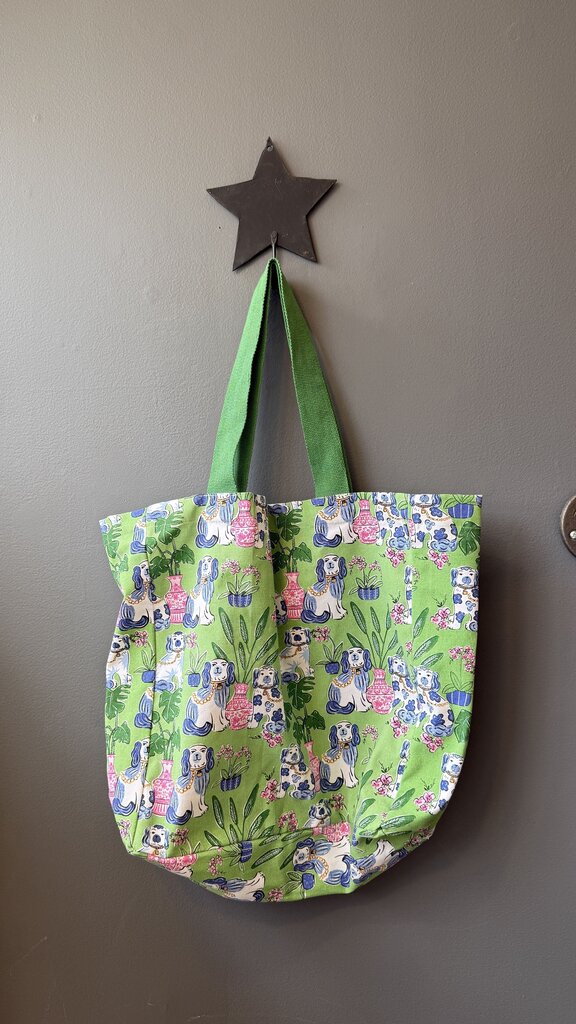 Staffordshire Dog Print Canvas Tote Bag