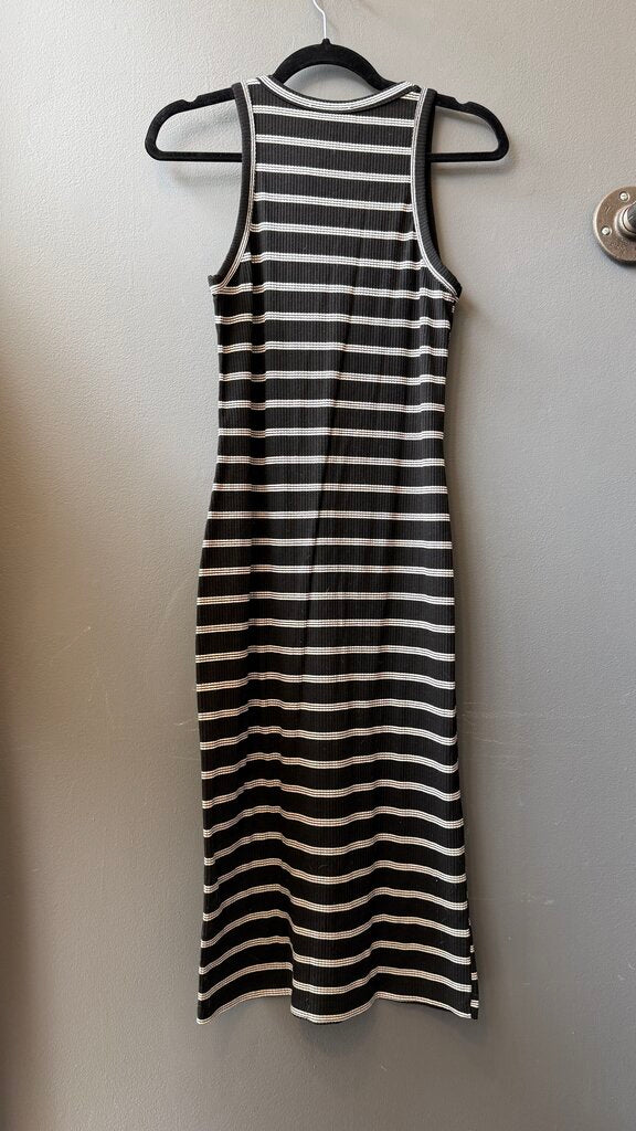 Ribbed Stripe Midi Tank Dress