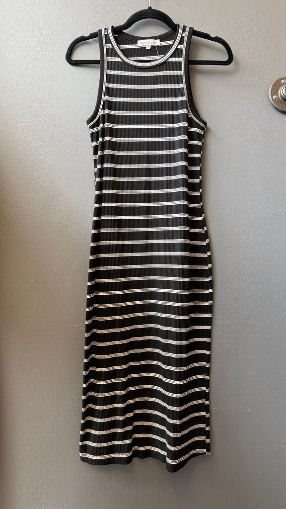 Ribbed Stripe Midi Tank Dress