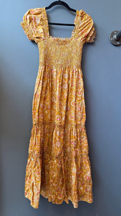 Smocked Cotton Midi Dress