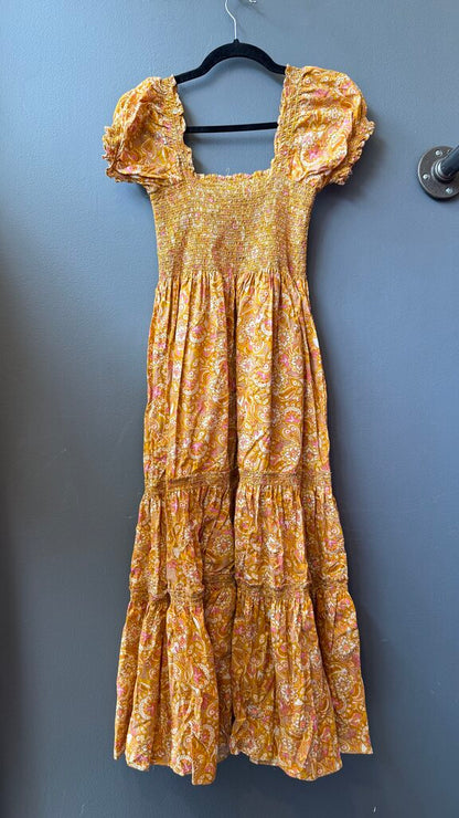 Smocked Cotton Midi Dress