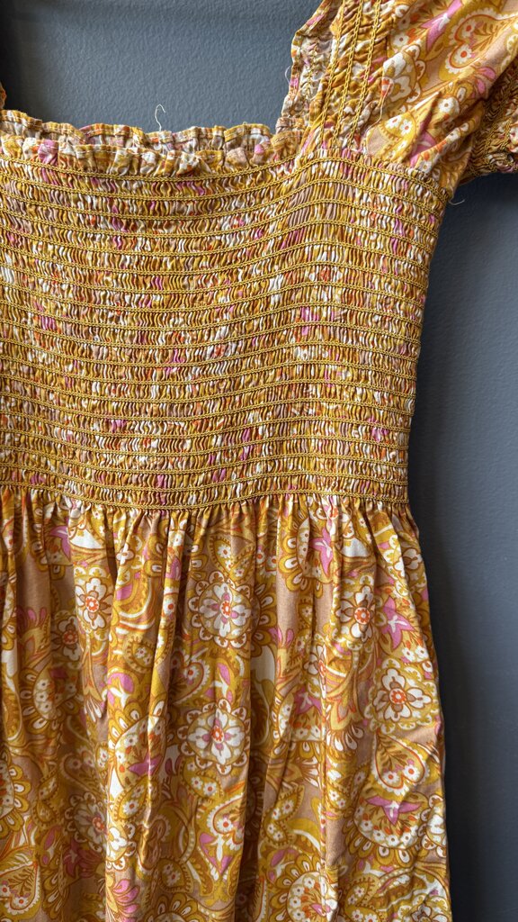 Smocked Cotton Midi Dress