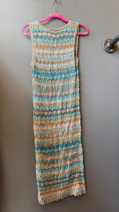 Vintage Mesh Ruched Midi Sheath Dress
