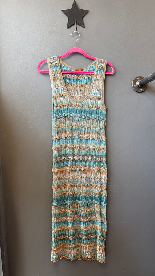 Vintage Mesh Ruched Midi Sheath Dress