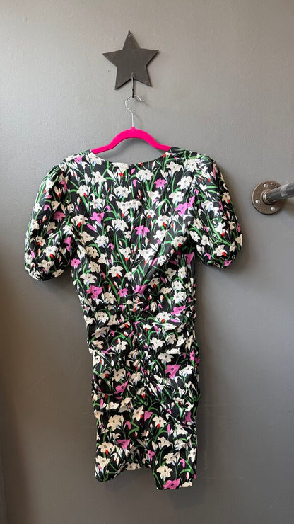 Poplin Floral Ruched Dress