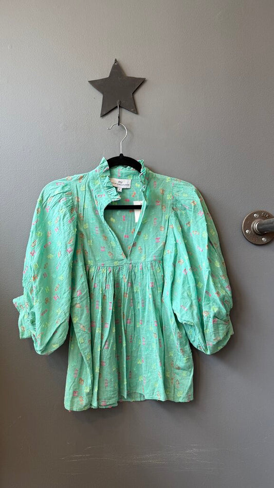 Swiss Dot Style Cotton Blouse