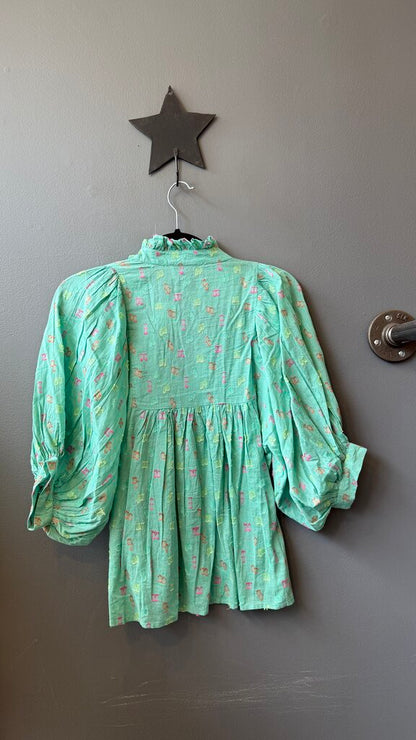 Swiss Dot Style Cotton Blouse