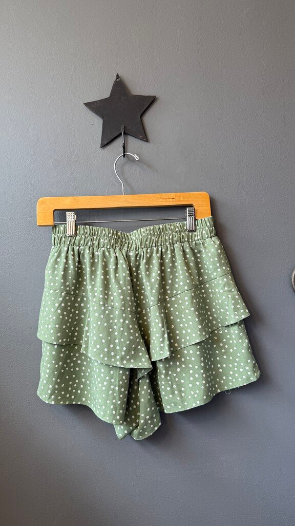Polka Dot Tiered Skirt Shorts