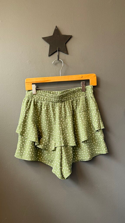 Polka Dot Tiered Skirt Shorts