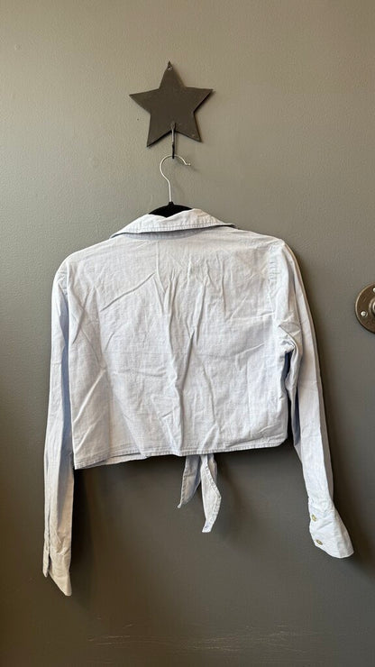 Tie Waist Cargo Pocket Button Up Shirt