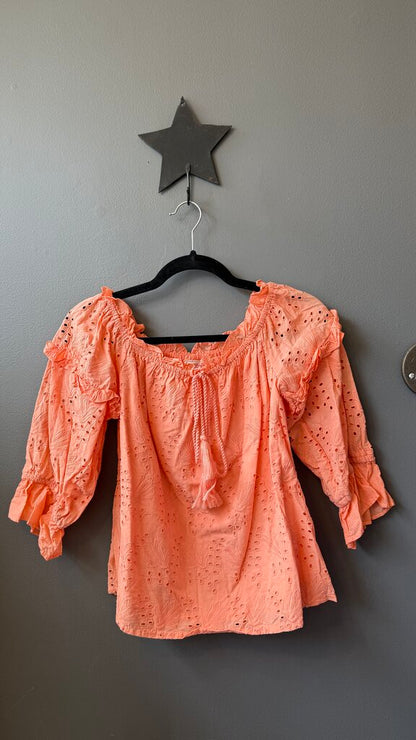 Eyelet Off the Shoulder Blouse