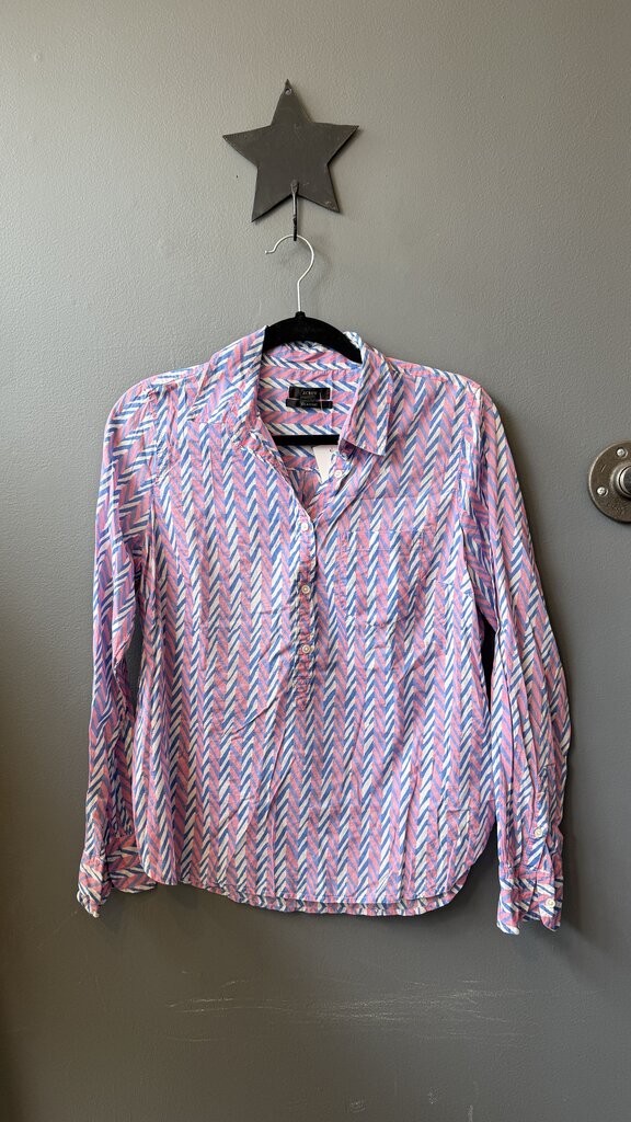 Herringbone Cotton Popover Top