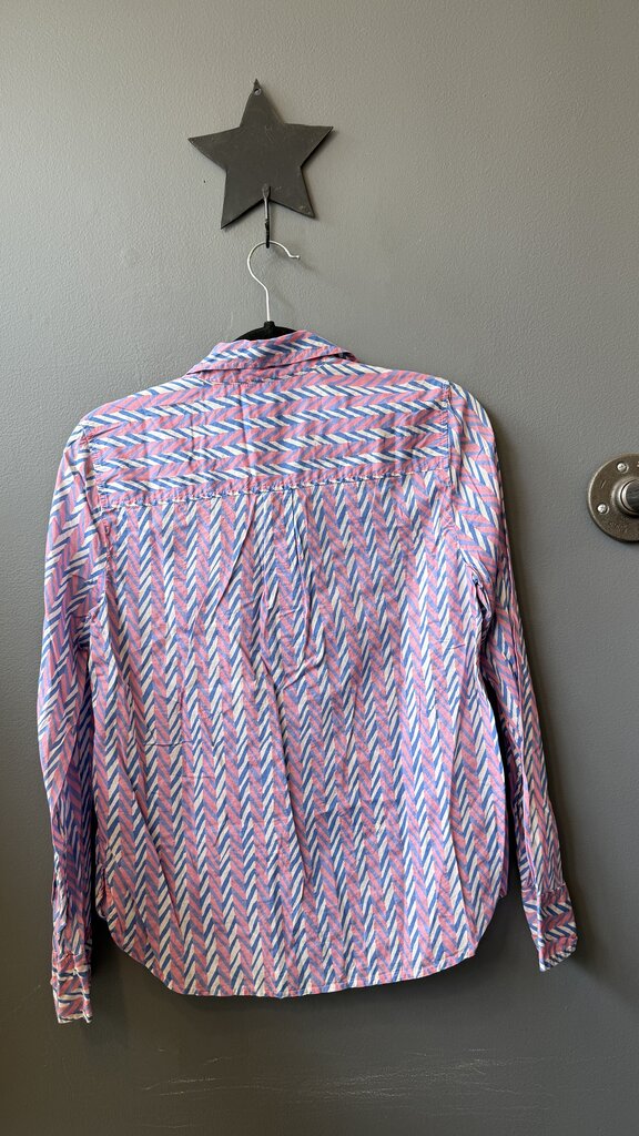 Herringbone Cotton Popover Top