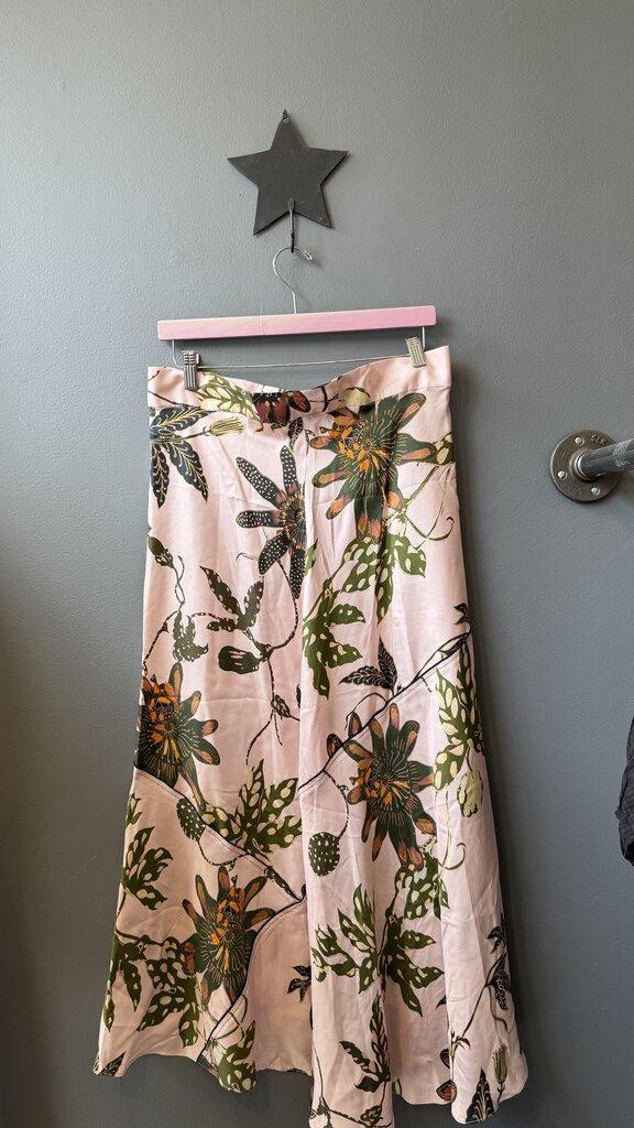 Floral Button Front Midi Skirt
