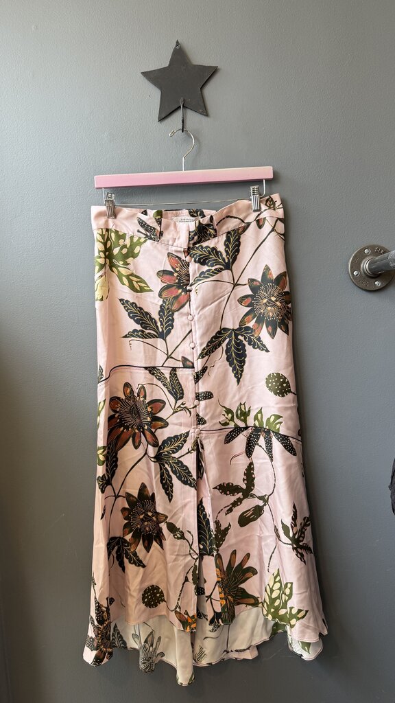 Floral Button Front Midi Skirt