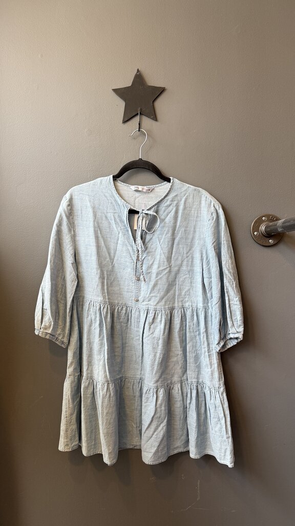Tiered Denim Mini Dress