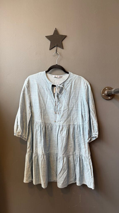 Tiered Denim Mini Dress