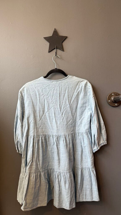 Tiered Denim Mini Dress