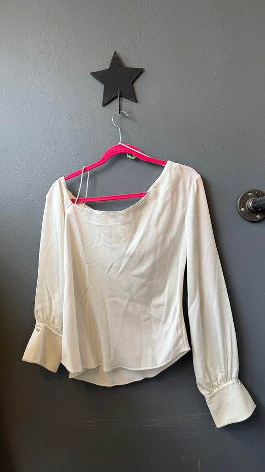 Satin One Shoulder Blouse
