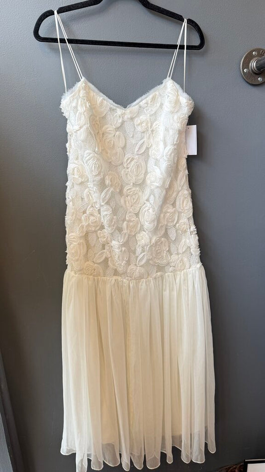 Lace Applique Top Flowey Maxi Dress