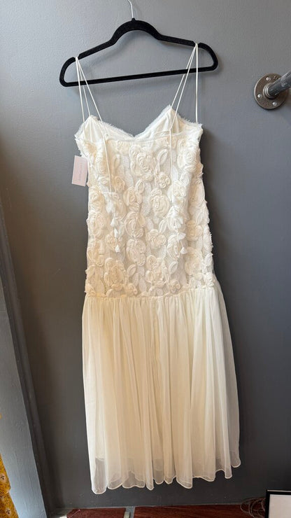 Lace Applique Top Flowey Maxi Dress