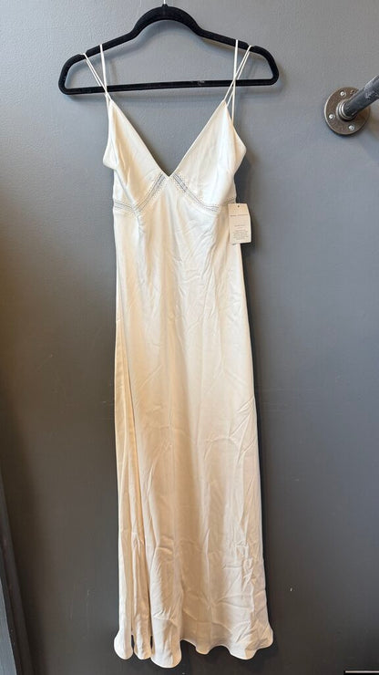 Lace Detail Satin Maxi Slip Dress