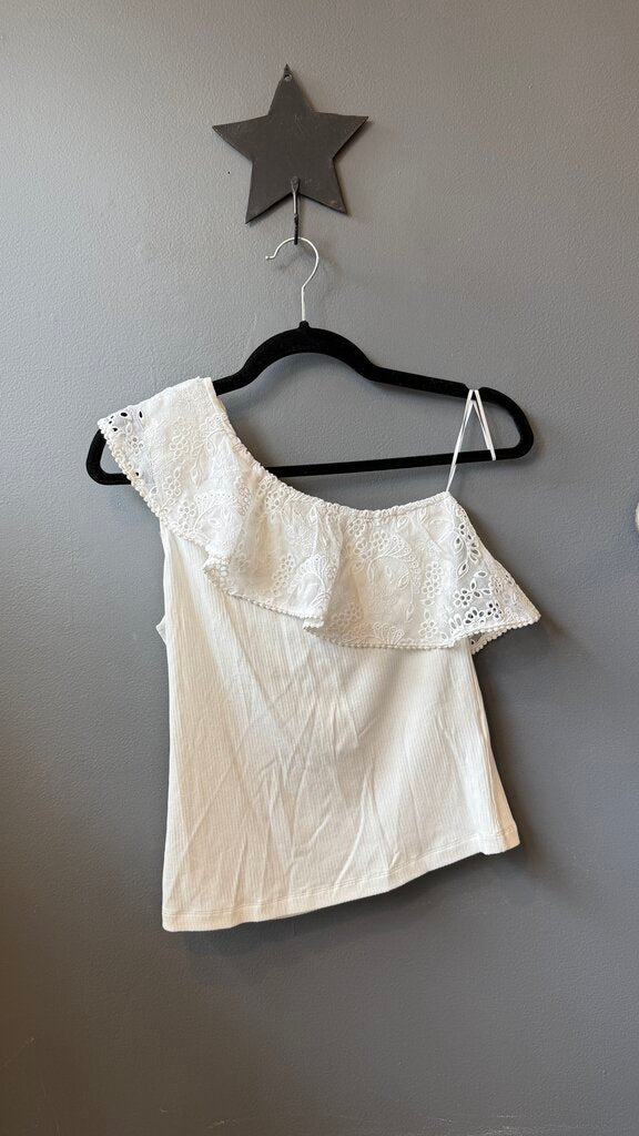 Lace One Shoulder Ribbed Top