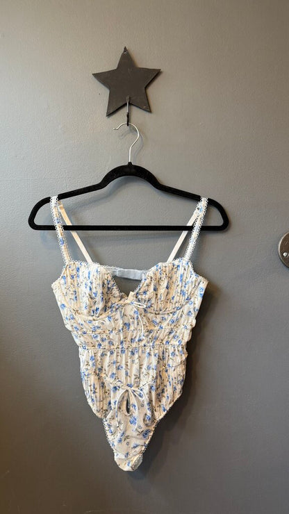 Ruched Floral Bodysuit