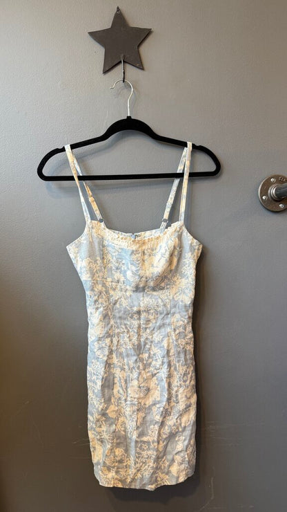 Linen Floral Mini Dress