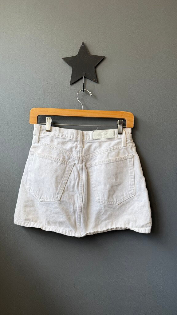 White Denim Mini Skirt