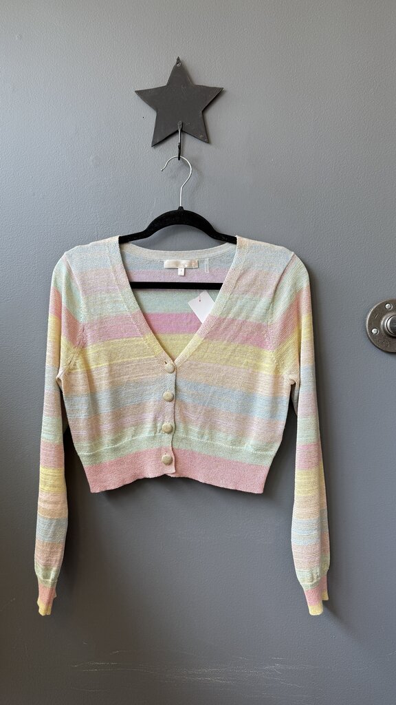 Metallic Stripe Cardigan Sweater