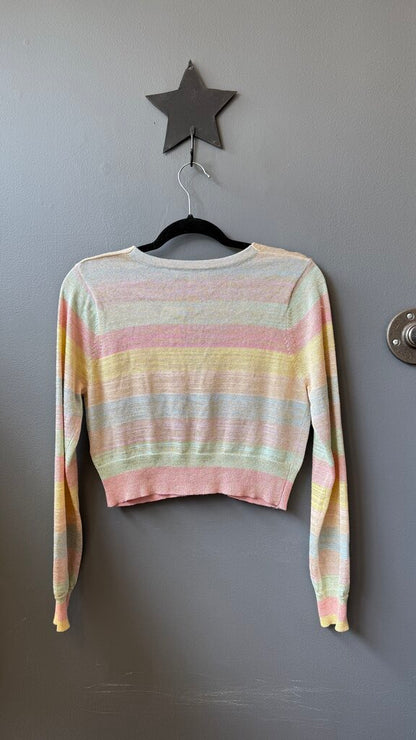 Metallic Stripe Cardigan Sweater