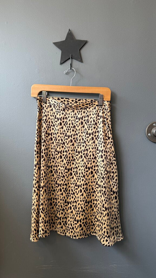 Silk Leopard Aline Skirt